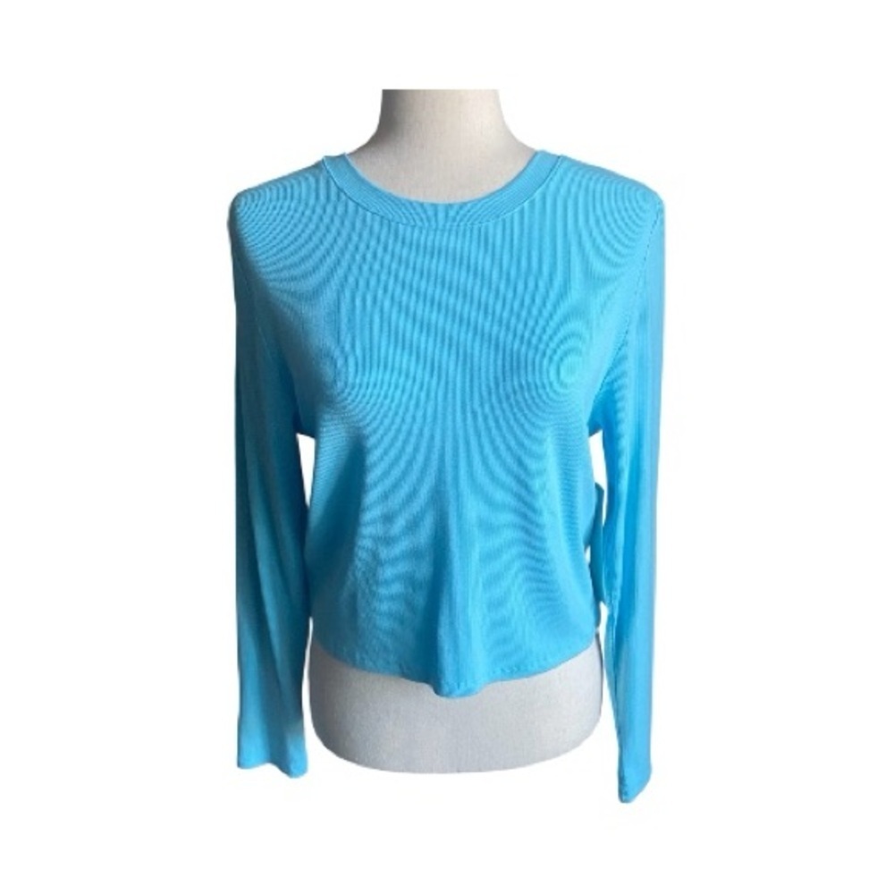 NWT-MANO B-TURQUOISE RIBBED LONG SLEEVE TOP-SIZE 1X